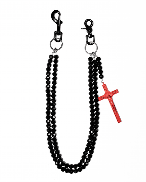 Black Crystal Rosary Chain