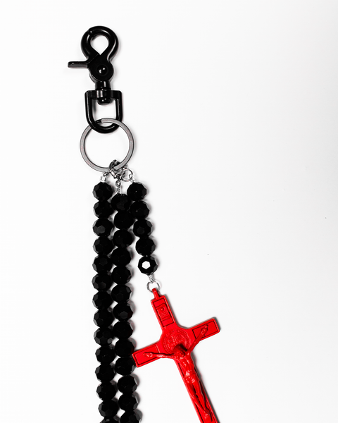 Black Crystal Rosary Chain
