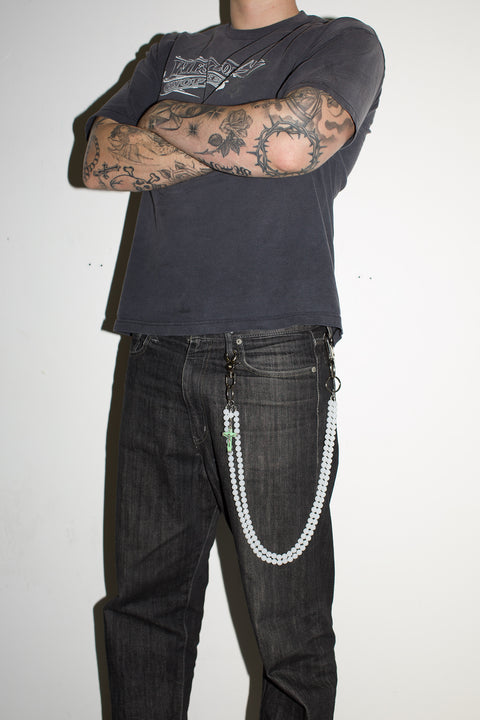 White Crystal Rosary Chain